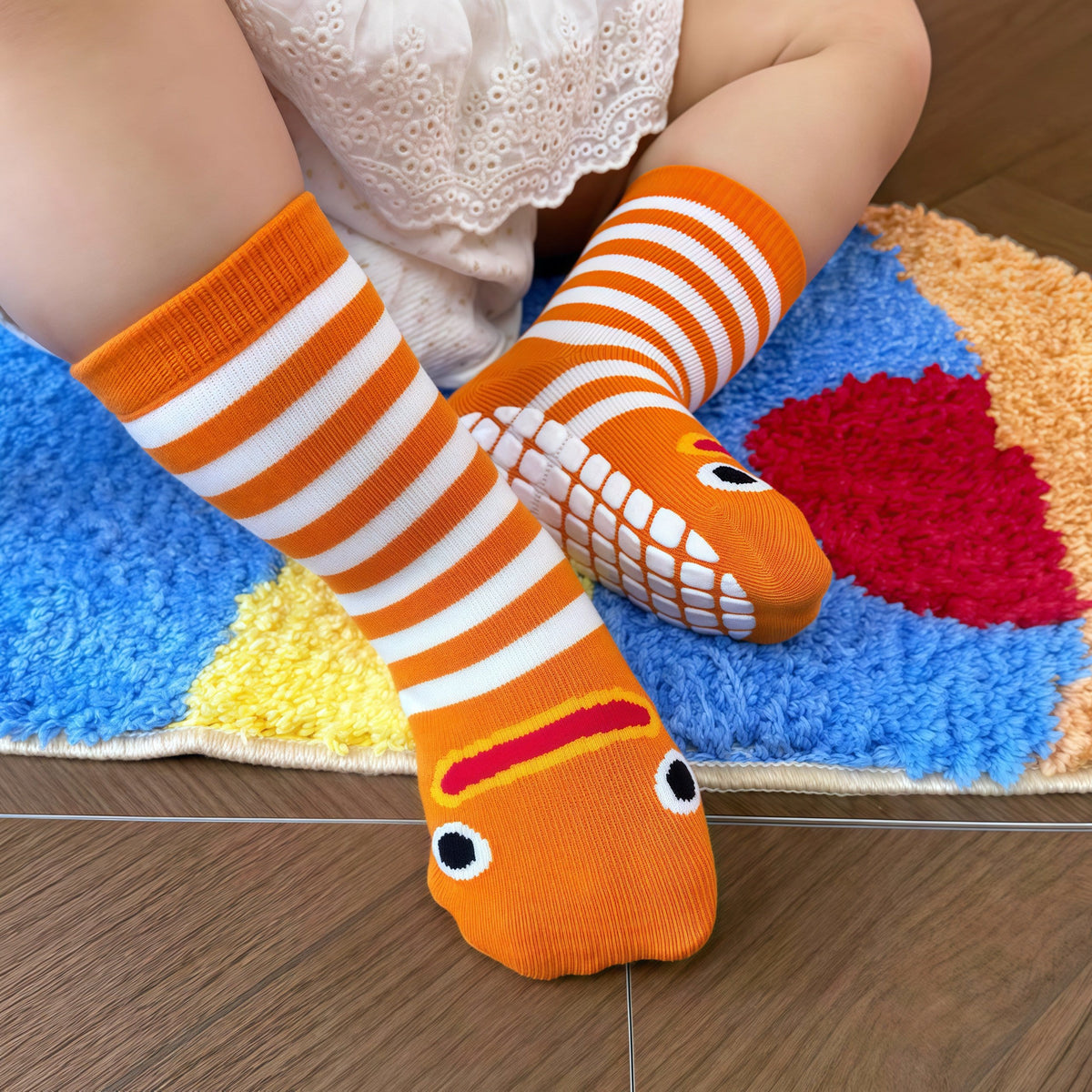 Striped Funny Face Family Set Slipper Socks (4 Pairs) - image 7