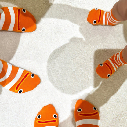 Striped Funny Face Family Set Slipper Socks (4 Pairs) - image 2