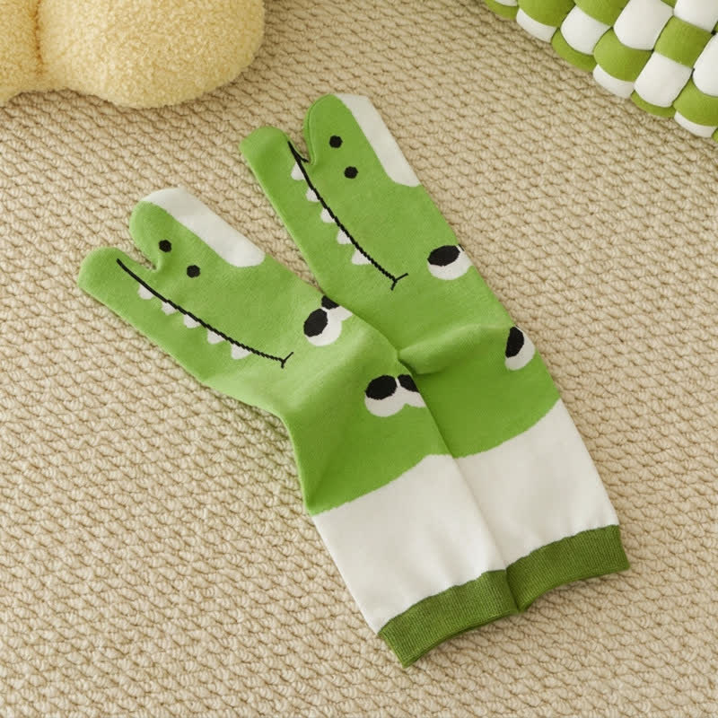 Japanese Style Cute Animal Split-Toe Tabi Socks (4 Pairs) - image 6