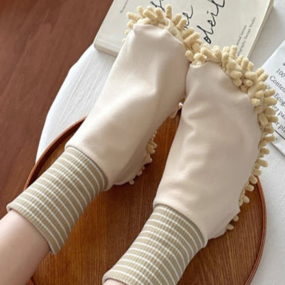 Microfiber Cleaning Dust Mop Slipper Socks (4 Pairs) - Coffee - EU36-40(US2-7) - image 7