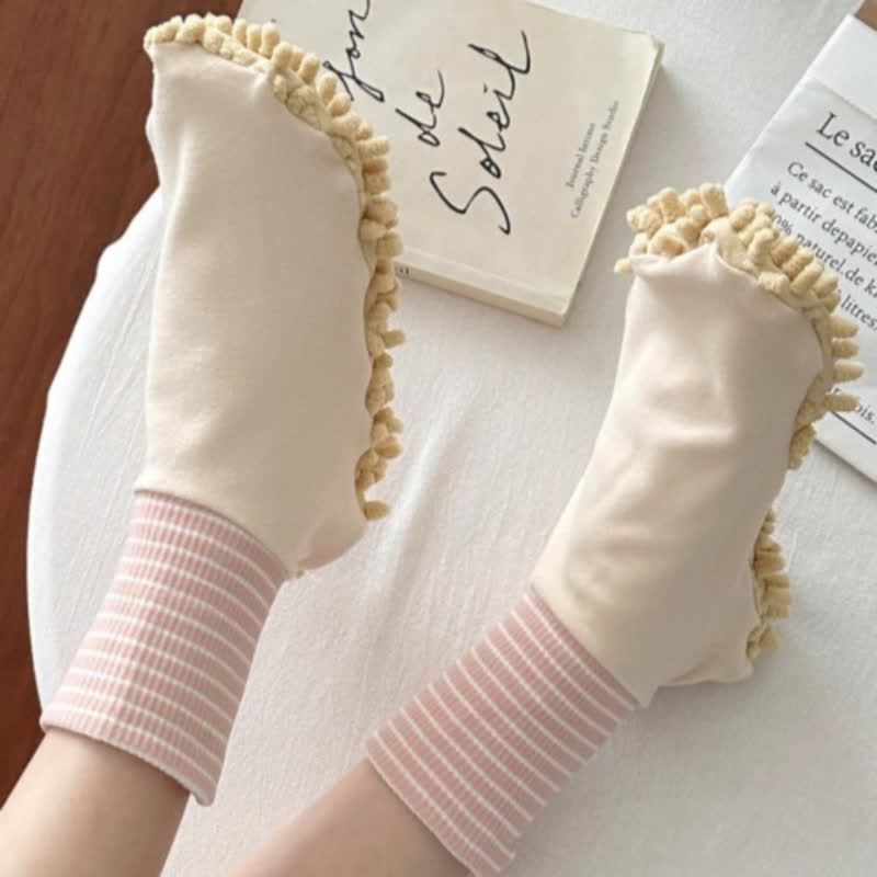 Microfiber Cleaning Dust Mop Slipper Socks (4 Pairs) - Pink - EU36-40(US2-7) - image 4