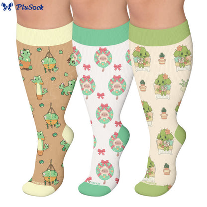 Plus Size Cactus Dog Cat Compression Socks - image 0