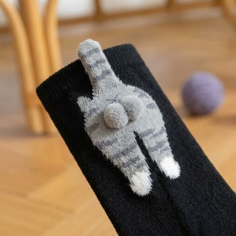 Cute Cat Quarter Sock (3 Pairs) - image 3