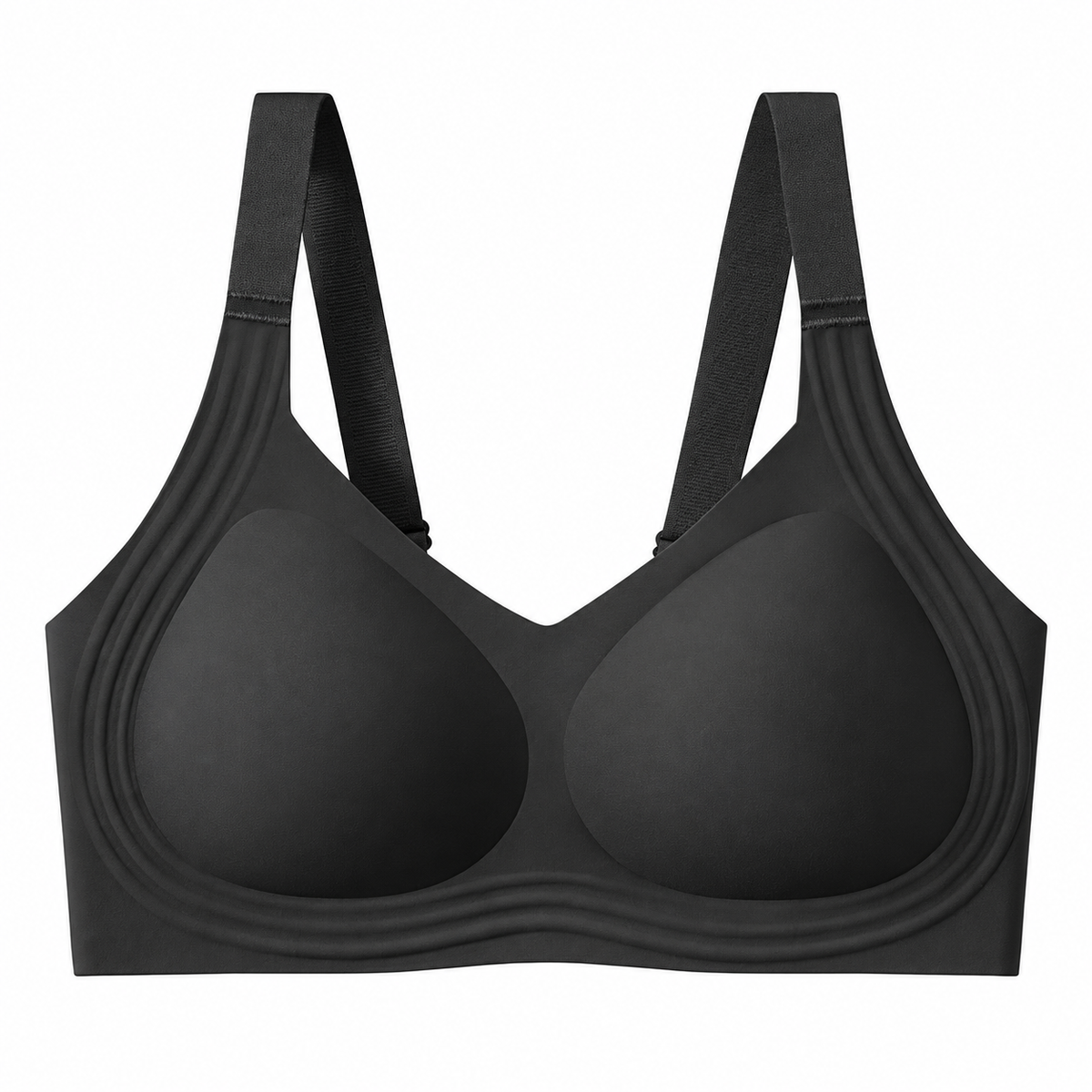 Soft Daily Comfort Wireless Bra - Black - 6XL - image 11