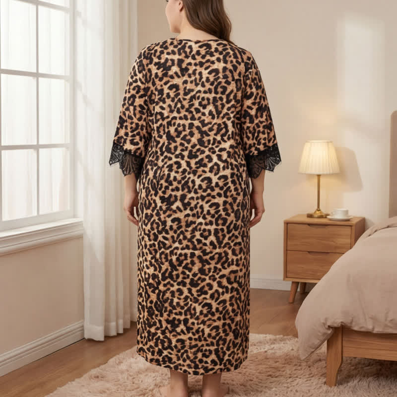 Leopard Lace Nightgown Loungewear - image 2