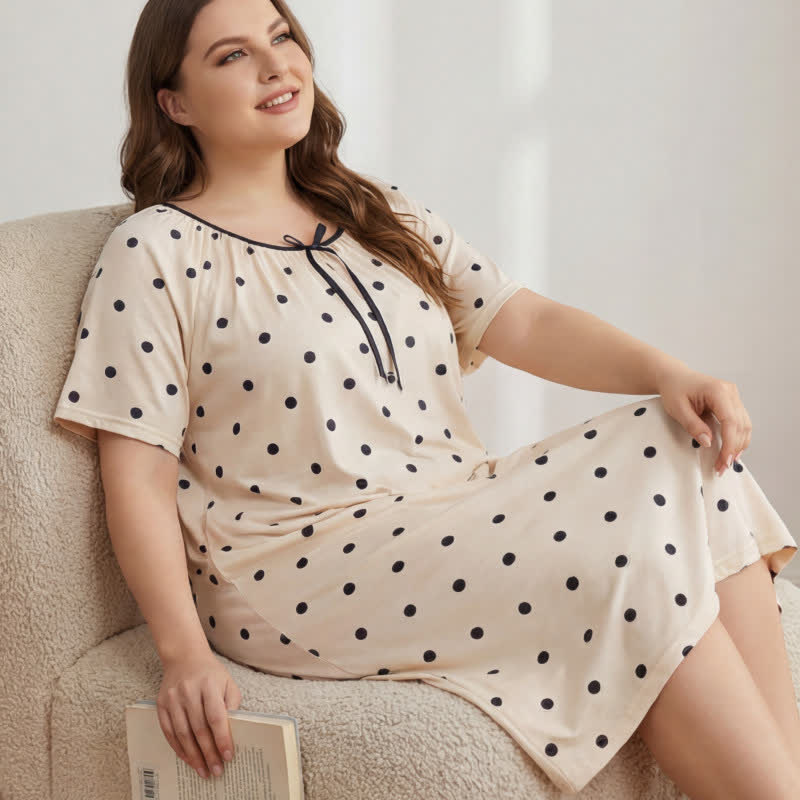 Soft Nightgown Polka Dot Loungewear - image 1