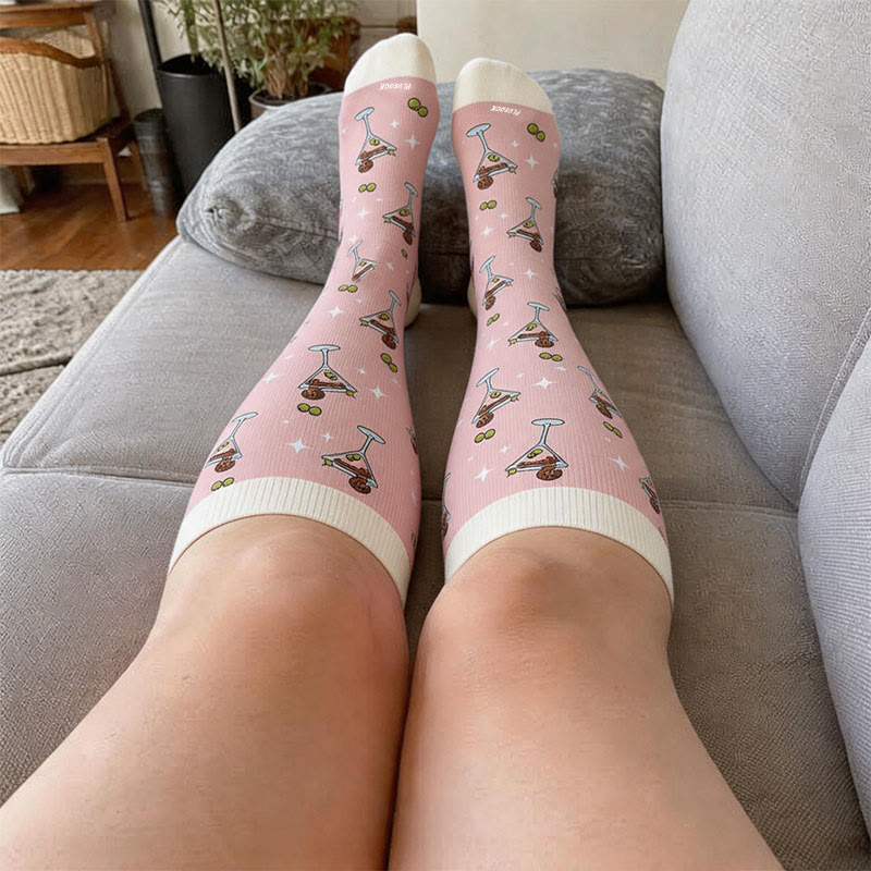 Plus Size Cocktail Dachshund Compression Socks - image 1