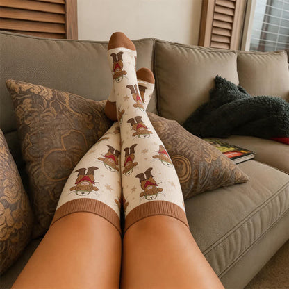 Plus Size Cowboy Style Animal Compression Socks - image 1