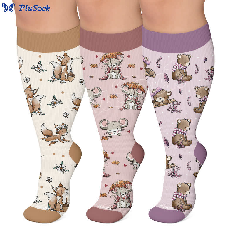 Plus Size Autumn Animal Compression Socks - image 0