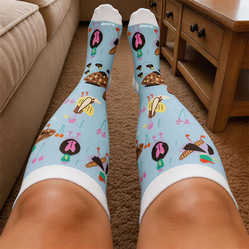 Plus Size Playful Fish Compression Socks - image 1