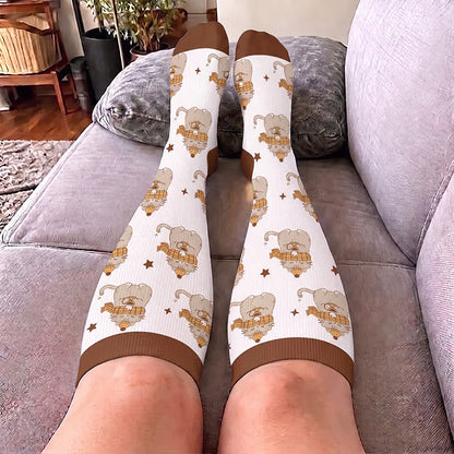 Plus Size Cozy Woodland Critter Compression Socks - image 3