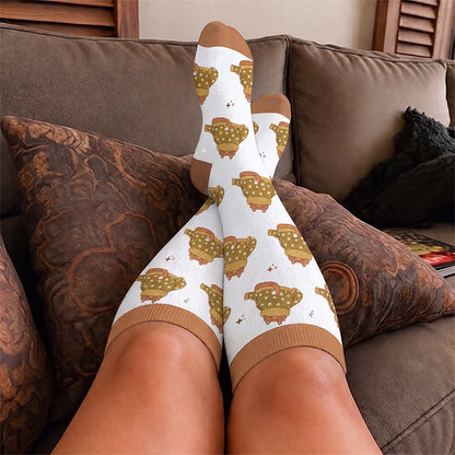 Plus Size Cozy Woodland Critter Compression Socks - image 1