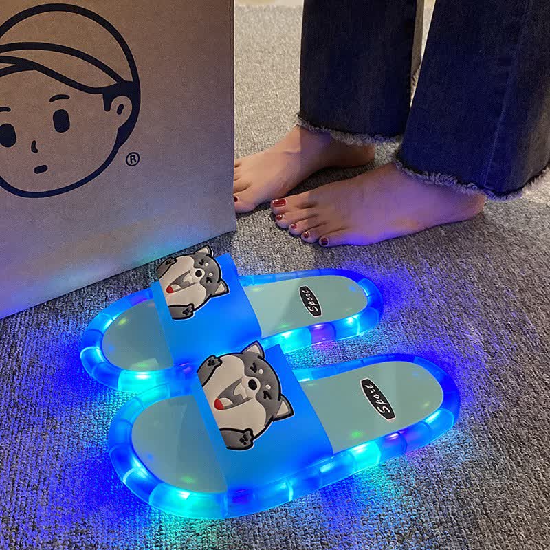 Husky Face Light Up Jelly Slides - Blue - Kids EU34–35(3–3.5) - image 2