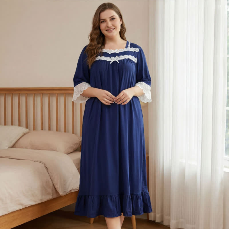 Lace Trim Bow Nightgown - image 2