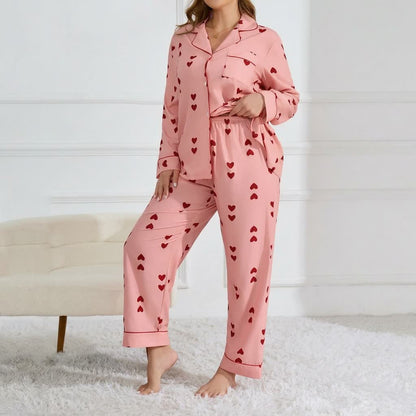 Heart Print Satin Pajama Set - image 11