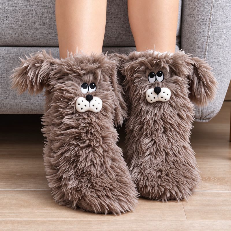Cozy Home Dog Slipper Socks - Brown - EU36-41(US3-7.5) - image 3