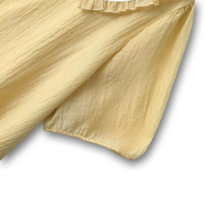 Plus Size Ruffle Collar Bow Puff Sleeve Blouse - image 2