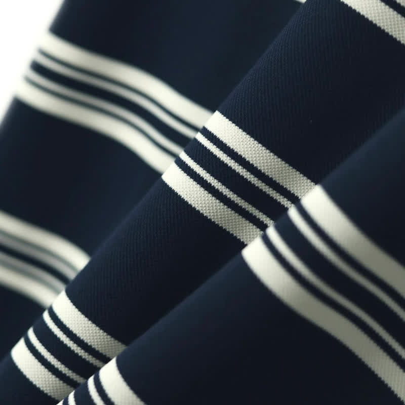 Contrast Stripe V-Neck Casual Comfort Blouse - image 2