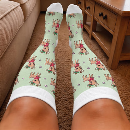 Plus Size Christmas Snails Dog Compression Socks - image 2