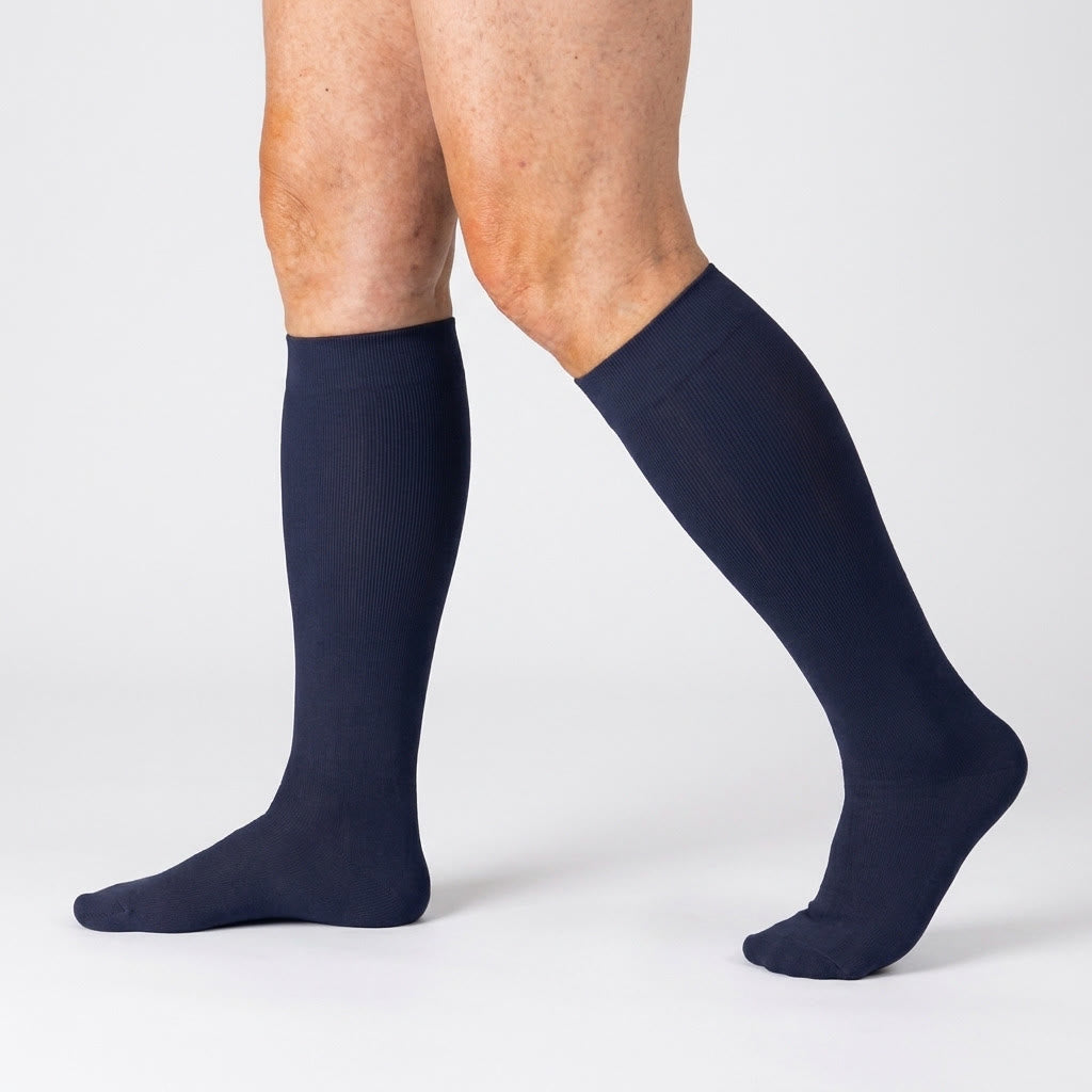 Plus Size Nude Bamboo Compression Socks - Blue - 4XL - image 13