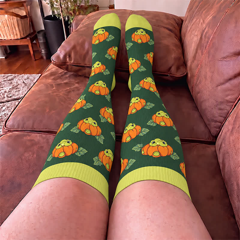 Plus Size Pumpkin Snowflake Frog Compression Socks - image 1