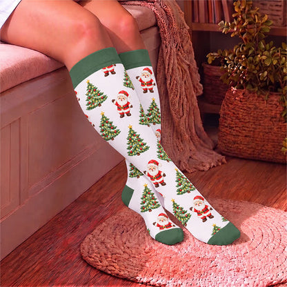Plus Size Christmas Pattern Compression Socks - image 3