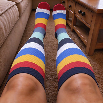 Plus Size Rainbow Stripe Compression Socks - image 2