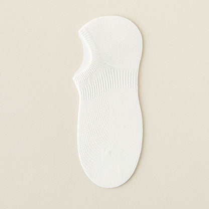 Mesh Cotton No Show Socks(5 Pairs) - White - EU39-46(US5-12) - image 13