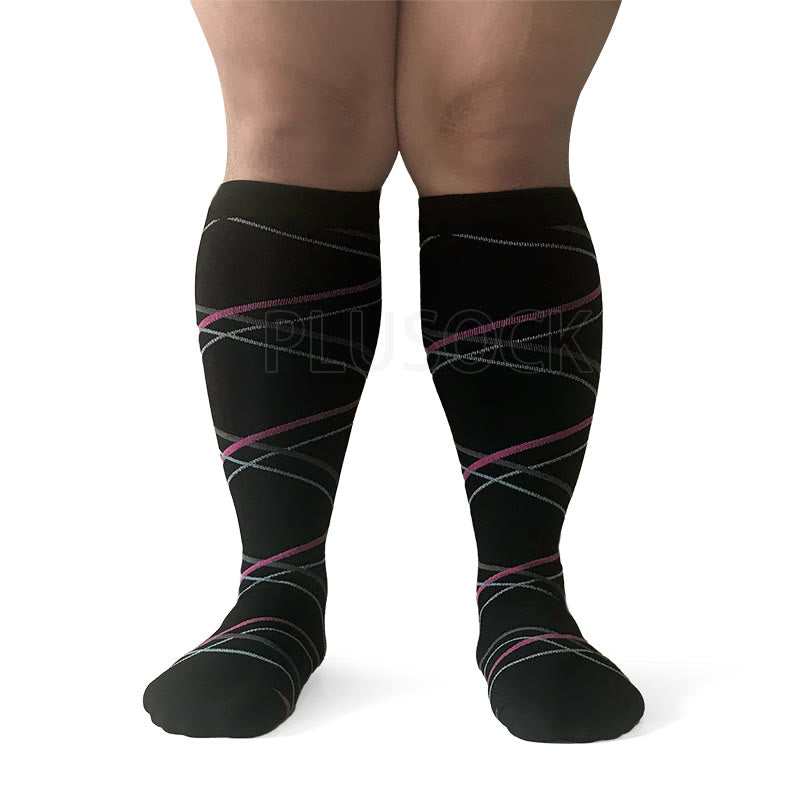 Ribbon Plus Size Compression Socks 2XL-7XL(3 Pairs) - image 5
