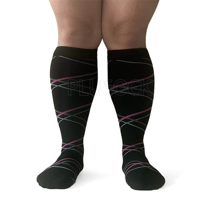 Ribbon Plus Size Compression Socks 2XL-7XL(3 Pairs) - image 5