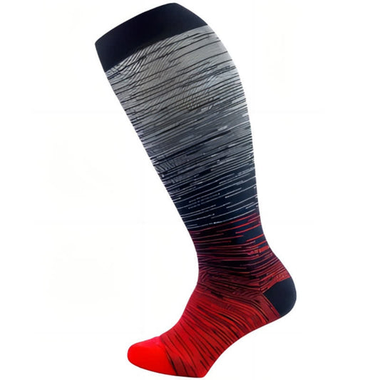 Plus Size Colorful Stripe Compression Socks(3 Pairs) - Red - 4XL - image 0