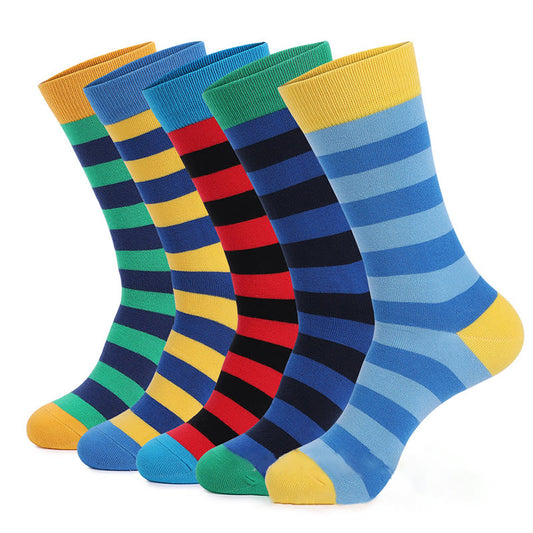 Pattern Funny Casual Crew Socks(5 Pairs) - 42-48 - Multicolor - image 0