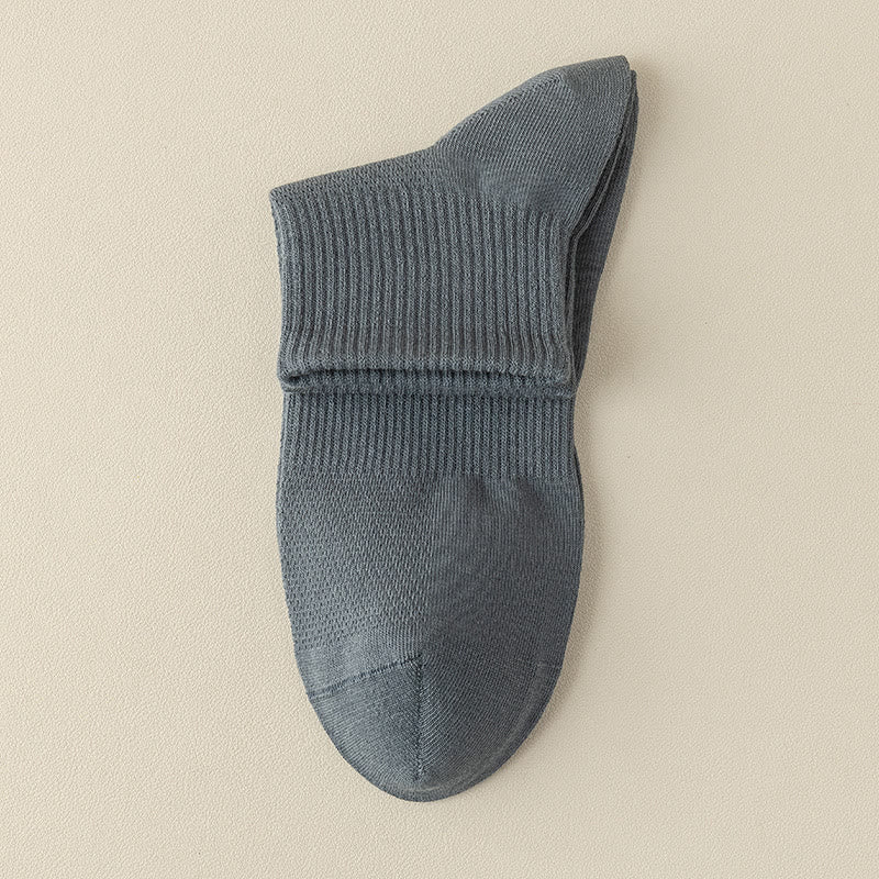 Seamless Mesh Quarter Socks(5 Pairs) - Blue - EU39-46(US5-12) - image 17