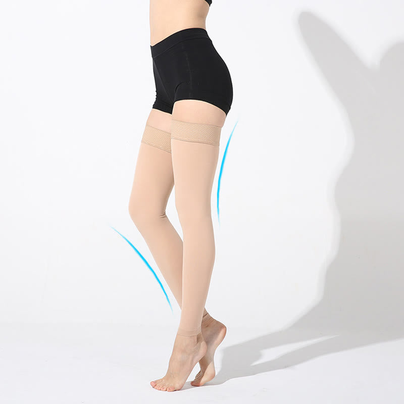 Solid Compression Sleeve Socks Knee Thigh - image 3