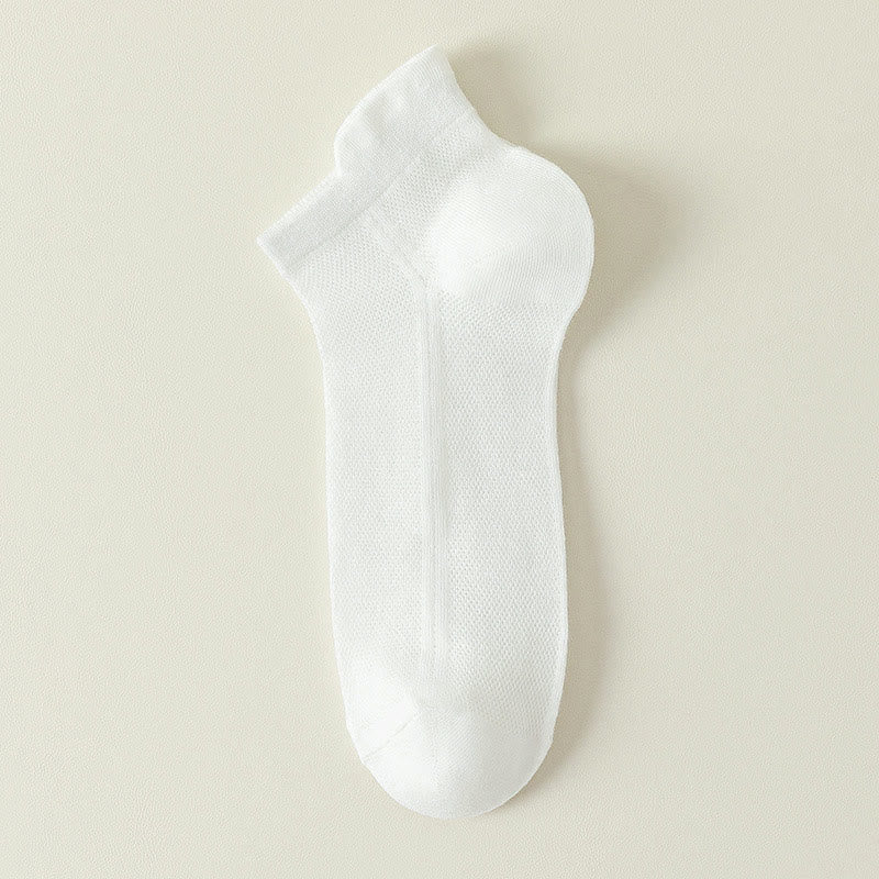 Mesh Breathable Ankle Socks(7 Pairs) - White - EU44-50(US10-15) - image 11