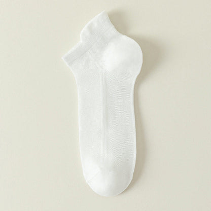 Mesh Breathable Ankle Socks(7 Pairs) - White - EU44-50(US10-15) - image 11