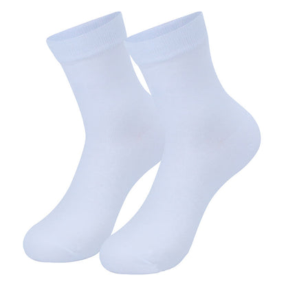 Cotton Thick Quarter Socks(3 Pairs) - EU44-48(US10-13) - White - image 8