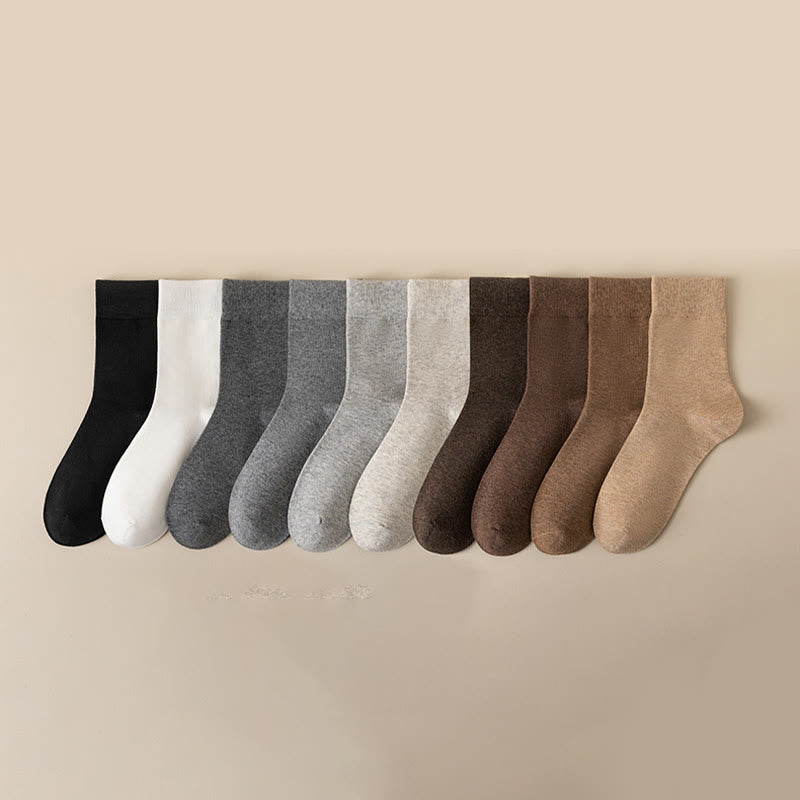 Solid Color Breathable Quarter Socks(5 Pairs) - Multicolor(10 Pairs) - EU39-46(US6-12) - image 16