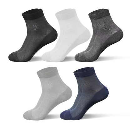 Mesh Quarter Socks(10 Pairs) - Black*2+White*2+Light Gray*2+Dark Grey*2+Navy Blue*2 - EU44-50(US10-15) - image 12