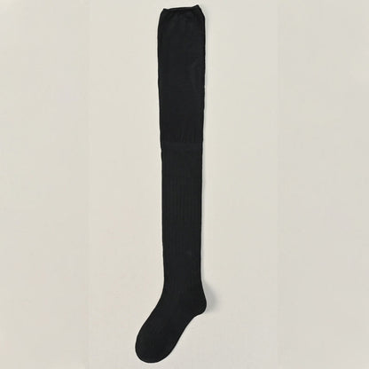 Solid Color Thigh High Socks(2 Pairs) - Black - EU36-40(US3-7) - image 7