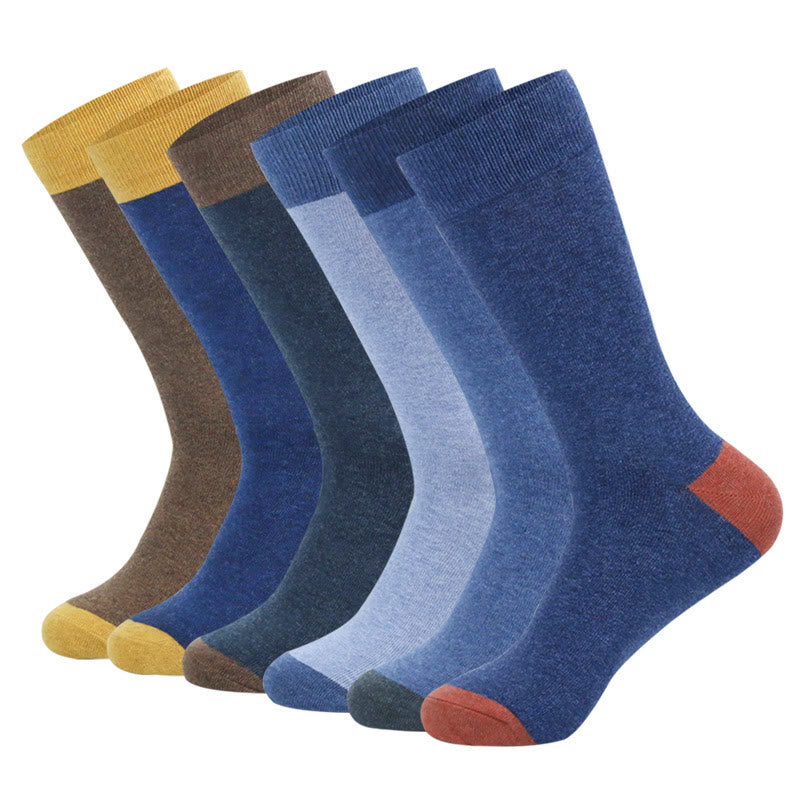 Double Color Crew Socks(6 Pairs) - EU42-48(US8-13) - Multicolor - image 0