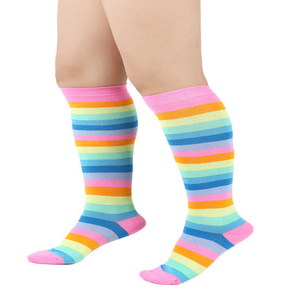 Rainbow Striped Knee High Socks(3 Pairs) - image 2