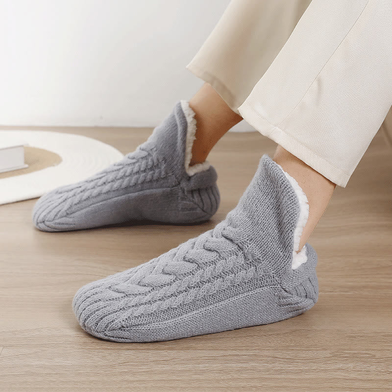 Plus Size Anti Slip Slipper Socks(2 Pairs) - Grey - EU36-39(US3-6) - image 4