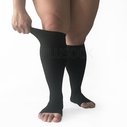 Plus Size Compression Socks Wide Calf Open Toe - image 6