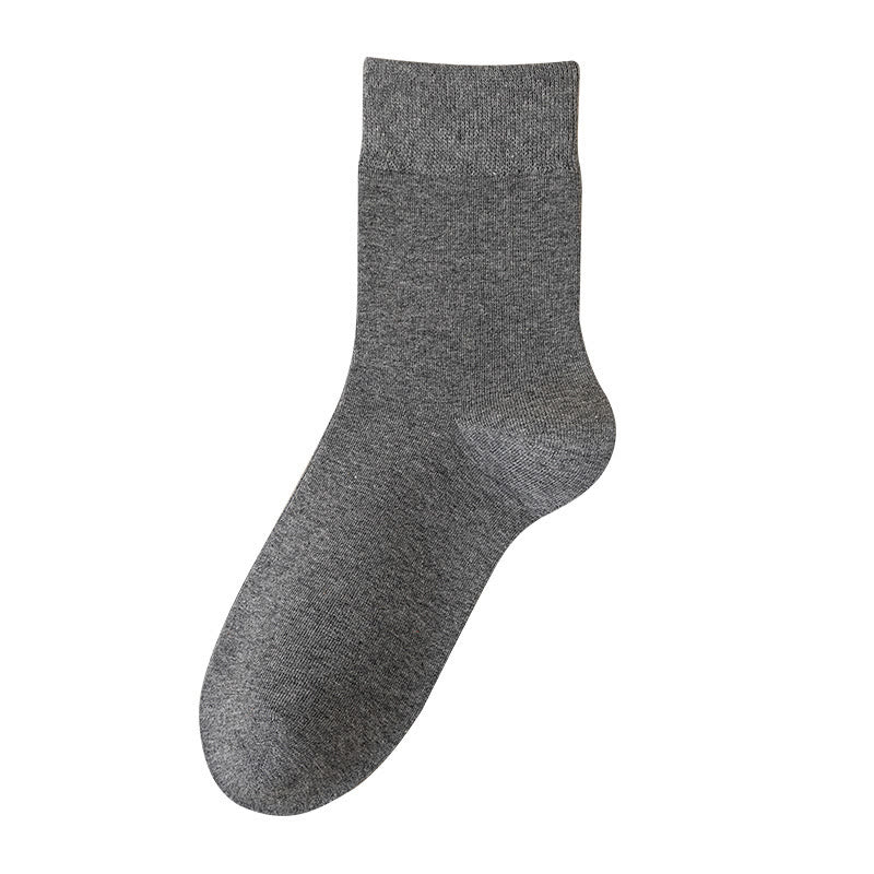 Solid Color Breathable Quarter Socks(5 Pairs) - Warm Grey - EU39-46(US6-12) - image 15