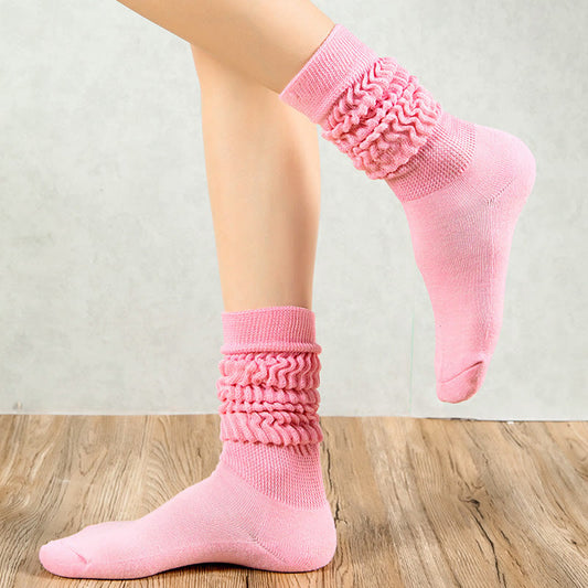 Multicolor Spiral Winter Slouch Socks(2 Pairs) - Pink - EU36-42(US3-8.5) - image 0