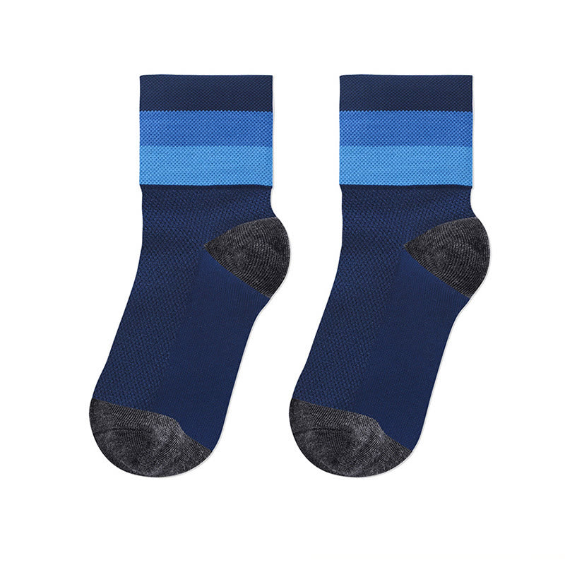 Candy Color Breathable Quarter Socks - Dark Blue - L/XL - image 18