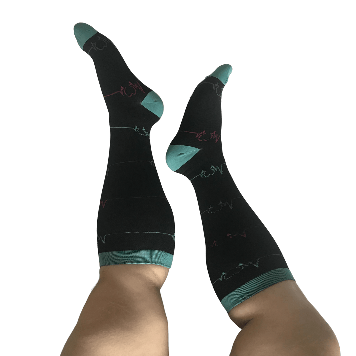 Electrocardiogram Heart Plus Size Compression Socks(3 Pairs) - image 6