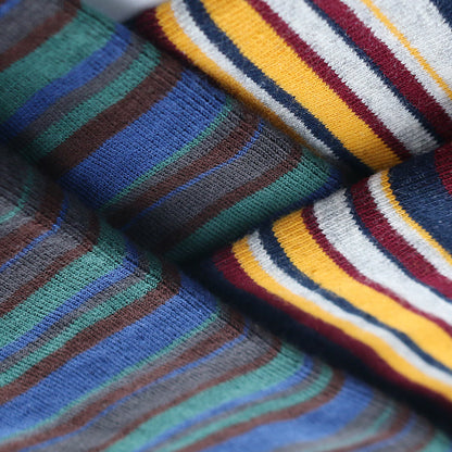 Patchwork Pinstripes Crew Socks(5 Pairs) - image 3
