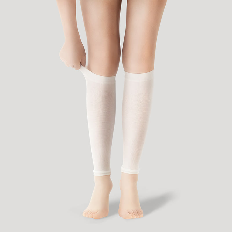 Ice Silk Footless Cool Compression Sleeve Socks Unisex - White - XL - image 25